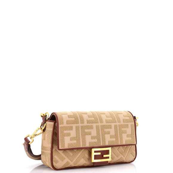 Fendi Medium Baguette NM Bag Zucca Embroidered Canvas - Picture 2 of 6